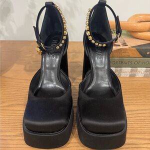 Versace black platform heels in size 38